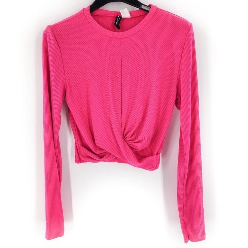 DIVIDED H&M Pink long sleeve crop top size M. - Picture 2 of 5